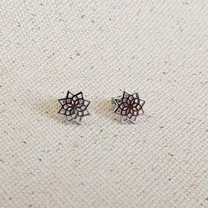 Sterling silver mandala studs